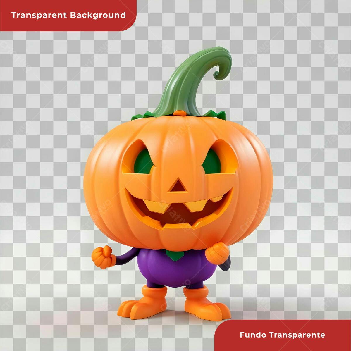 Personagem Abóbora Halloween PSD Editável