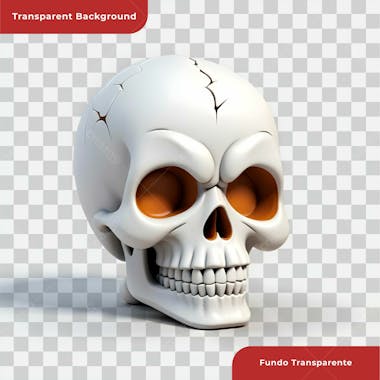 Ilustração 3d de caveira de halloween 2