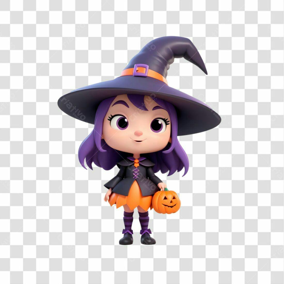 Icone Bruxinha Halloween PNG com fundo transparente