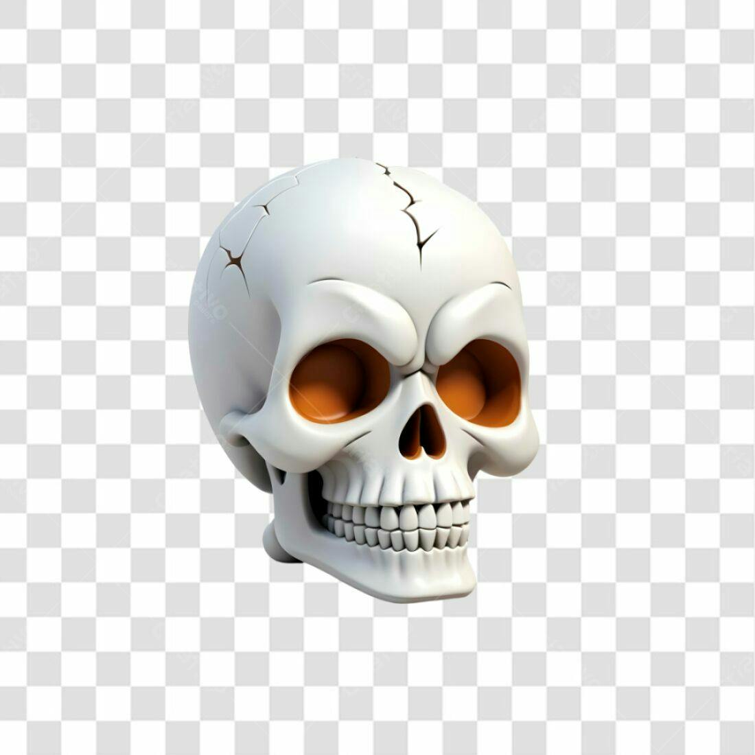 Icone Caveira Halloween PNG com fundo transparente