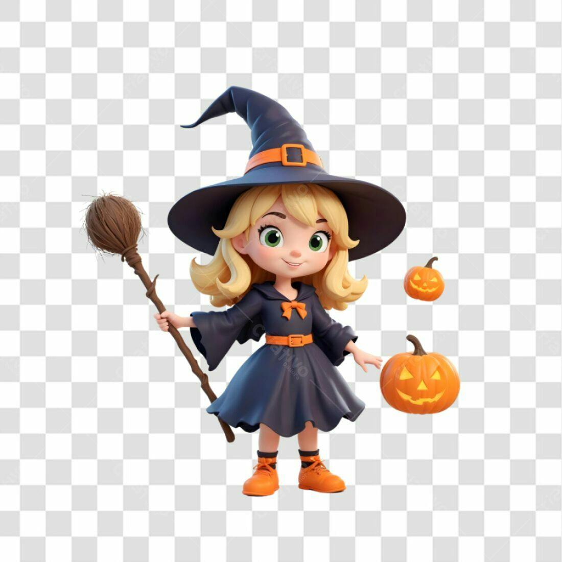 Icone Bruxinha Halloween PNG com fundo transparente