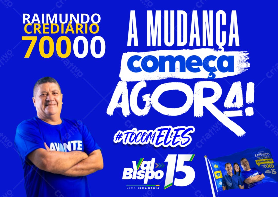 Postagem para campanha política com foto de candidato Editável no Canva