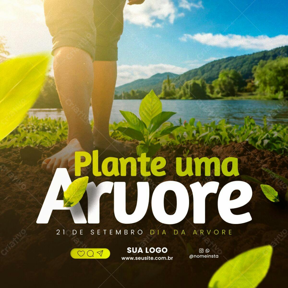 Post para o Dia da Árvore PSD Editável