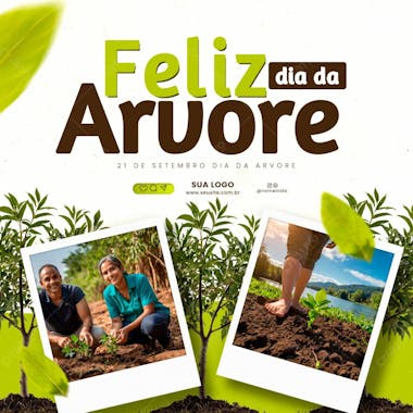 Feliz dia da arvore social media psd editável