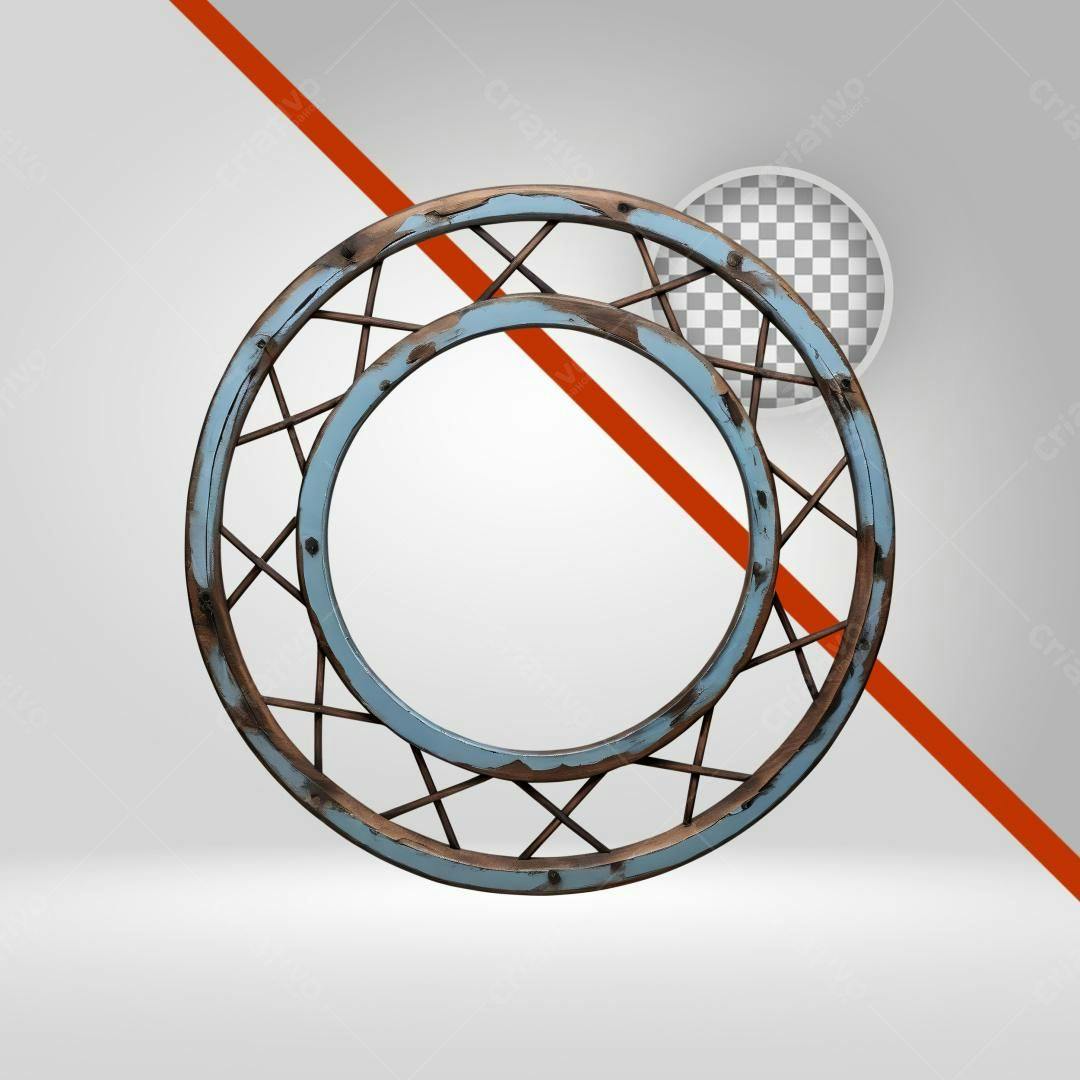 Moldura circular PNG com fundo transparente