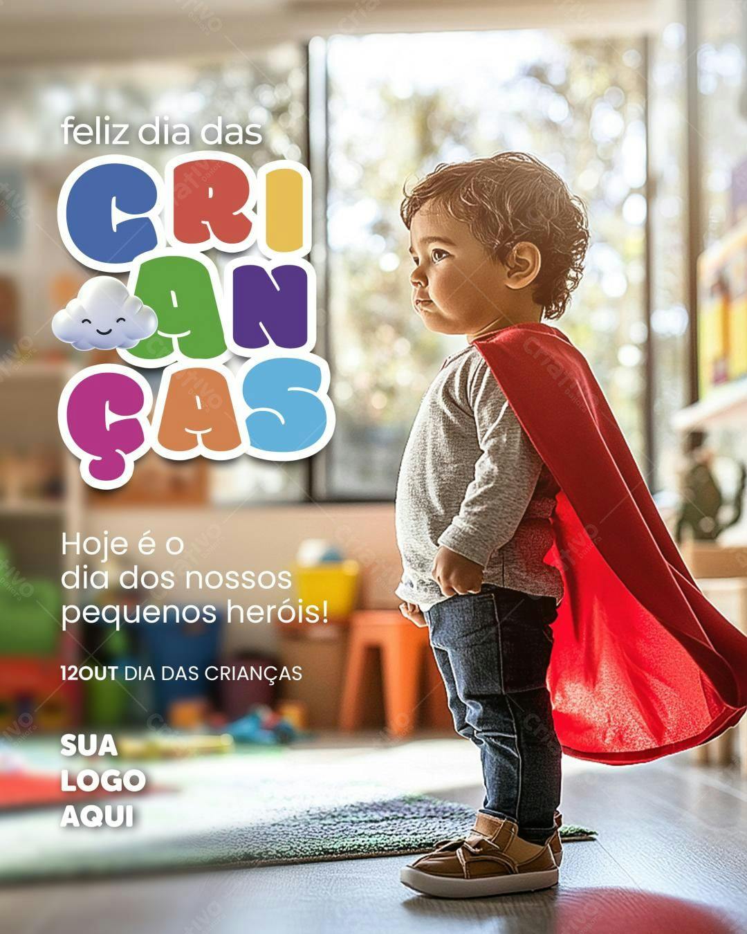 Post para o Dia das Crianças PSD Editável