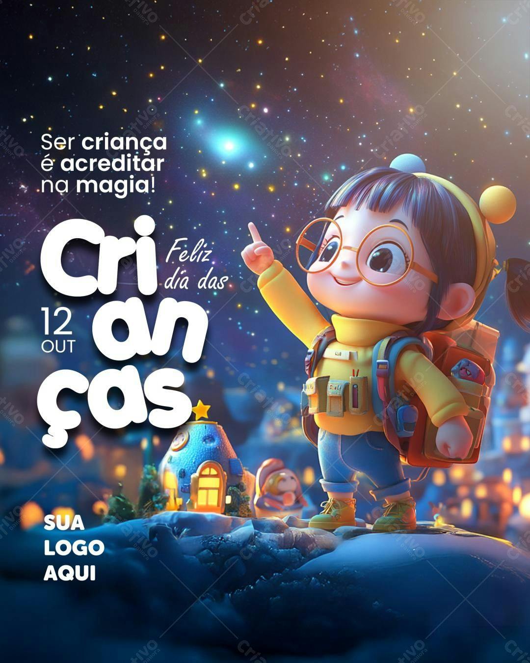 Flyer Dia das Crianças PSD Editável