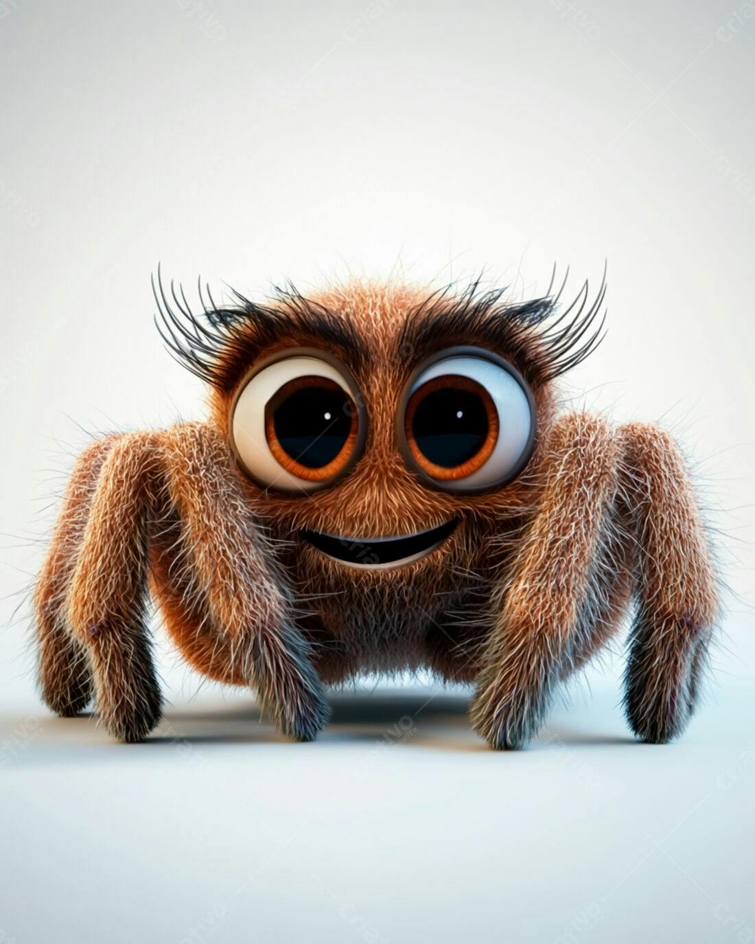 Aranha fofa de desenho animado sorrindo