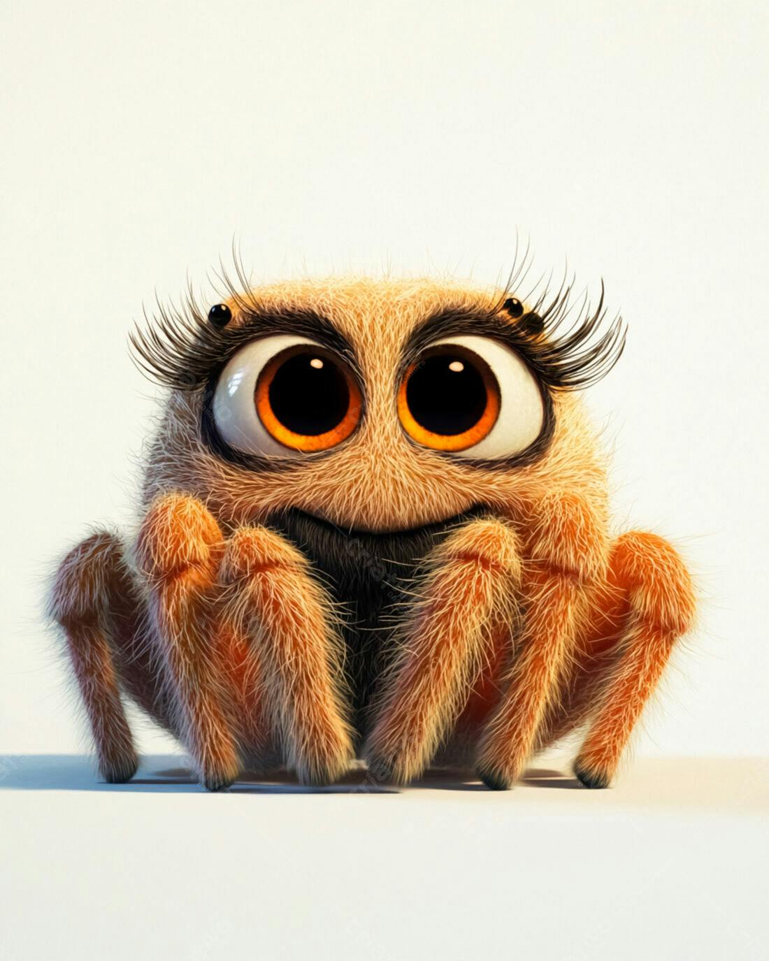 Aranha fofa de desenho animado com cílios