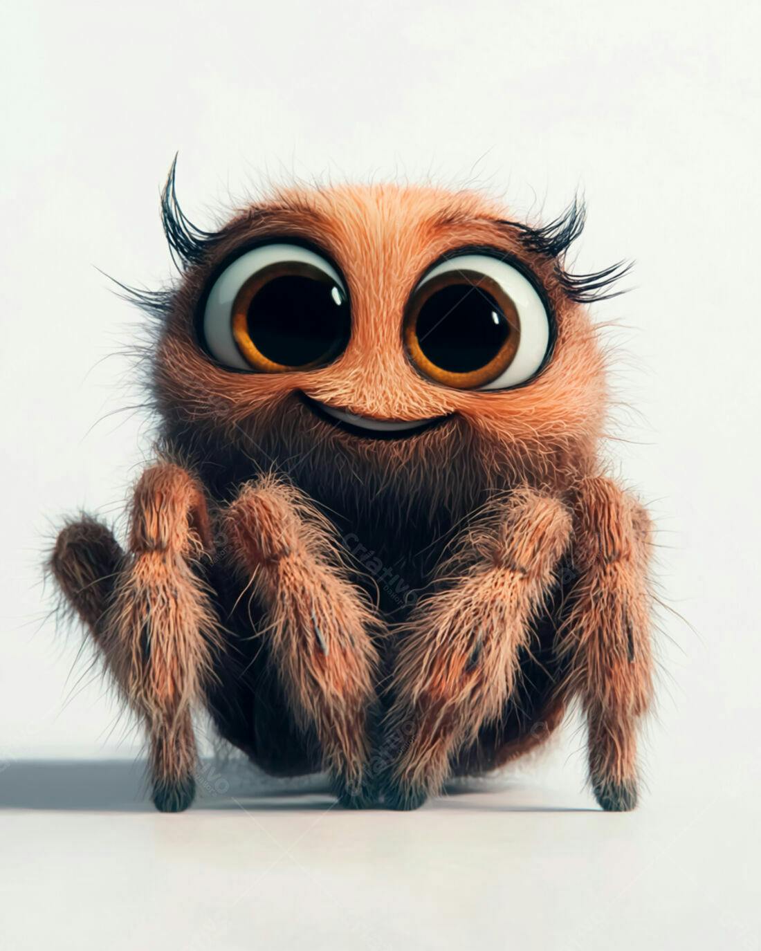 Aranha fofa de desenho animado sorrindo