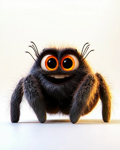 Imagem 3D De Uma Aranha Fofa