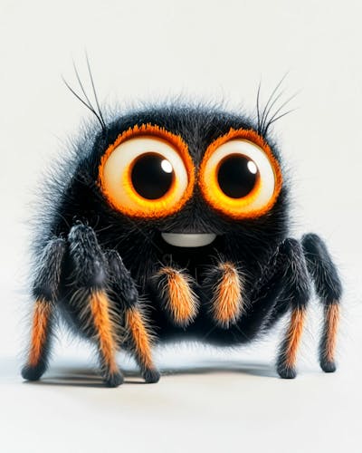 Imagem 3D De Uma Aranha Fofa