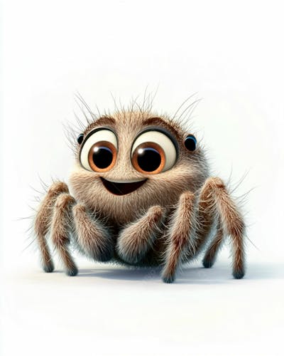 Imagem 3D De Uma Aranha Fofa