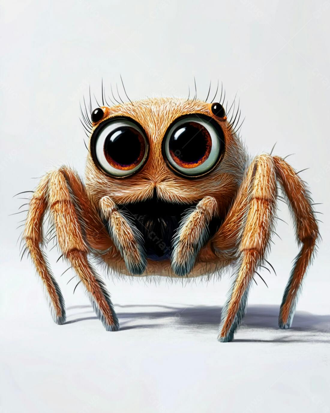 Aranha fofa de desenho animado olhos grandes
