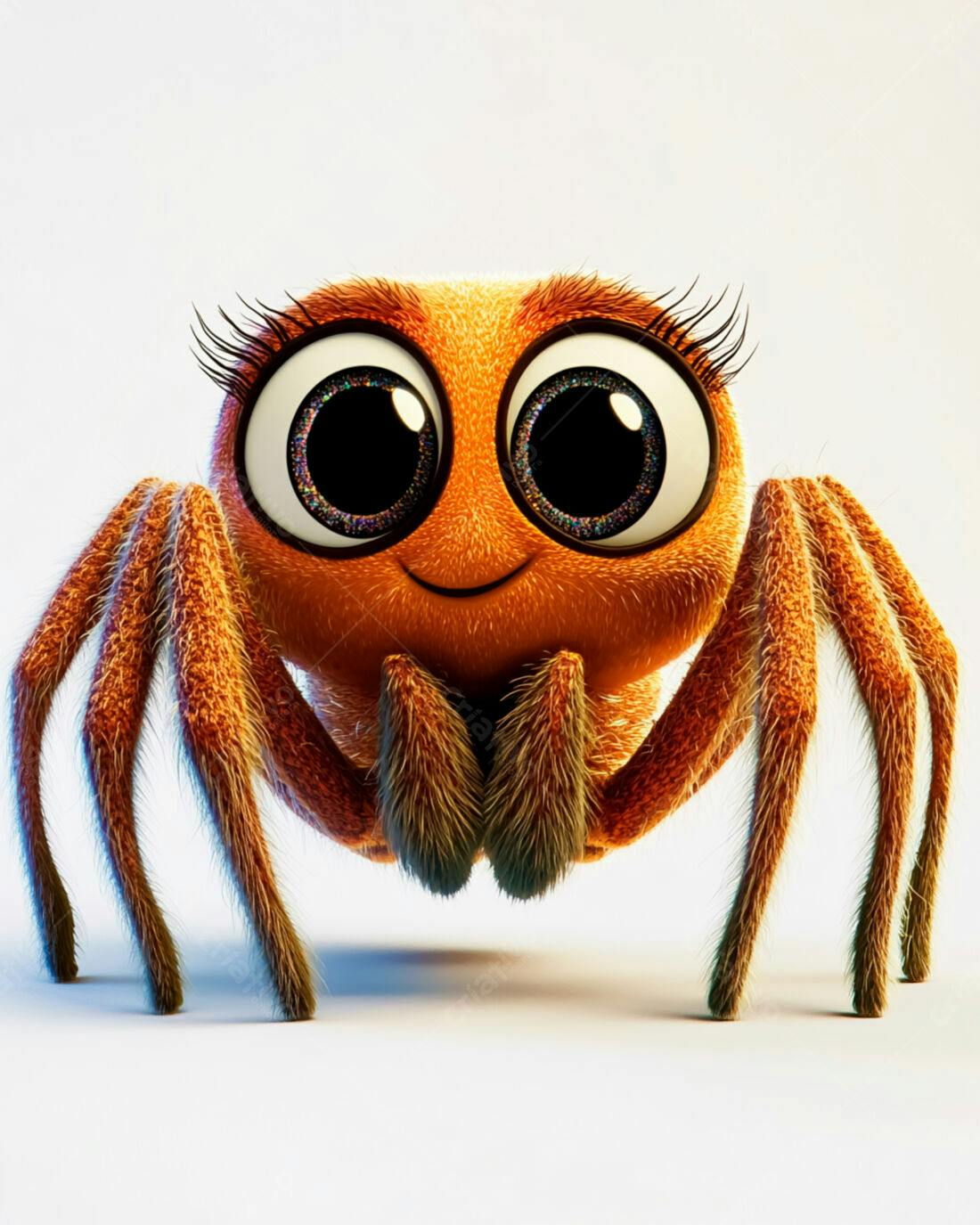 Aranha fofa laranja desenho animado