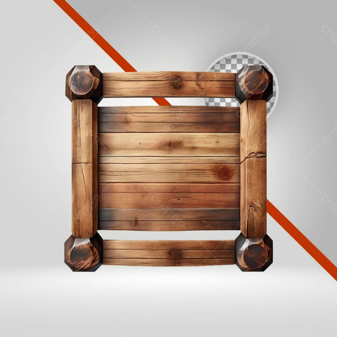 Placa de Madeira PNG com fundo transparente