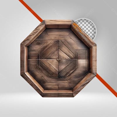 Placa De Madeira Círculo Elipse 3D Elemento Png