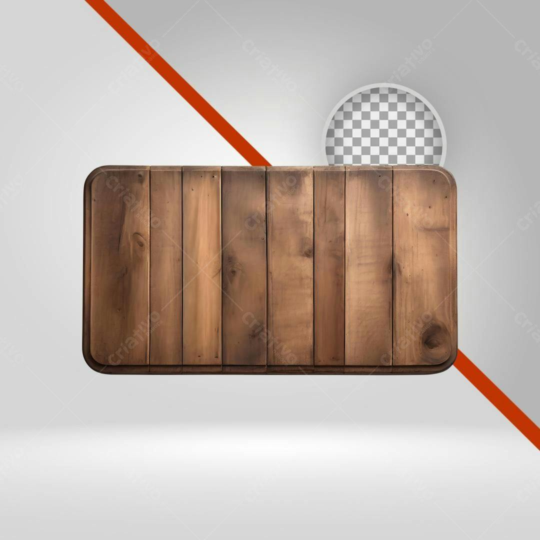 Banner de madeira PNG com fundo transparente