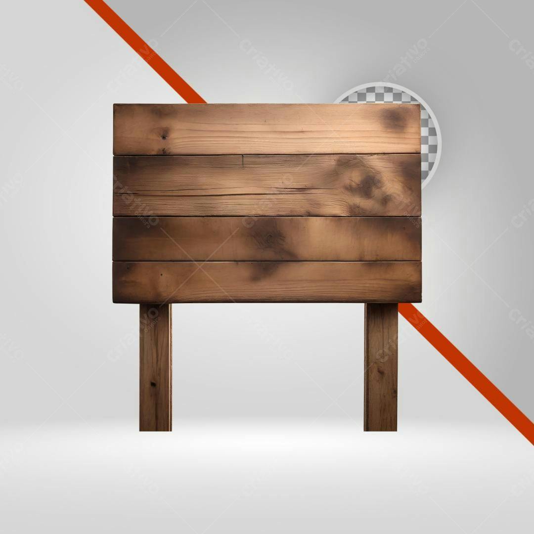Placa de Madeira PNG com fundo transparente