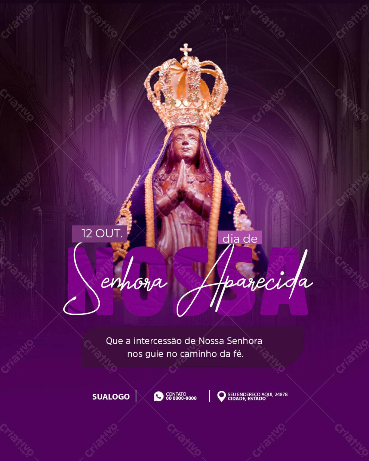 Flyer Dia de Nossa Senhora Aparecida PSD Editável
