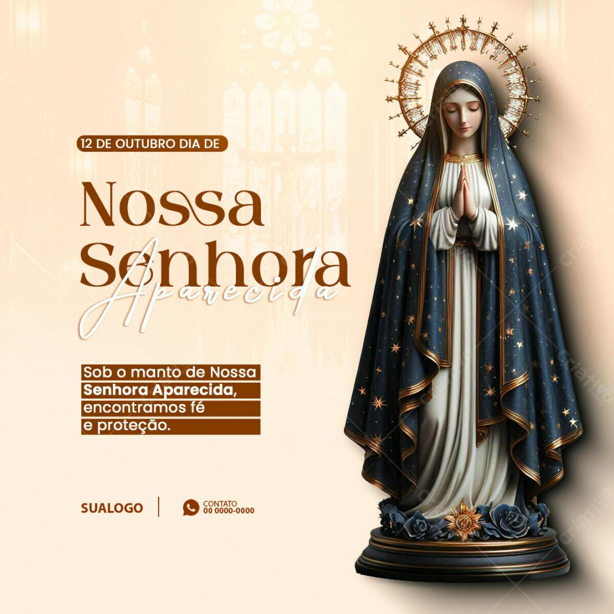 Flyer Nossa Senhora Aparecida PSD Editável