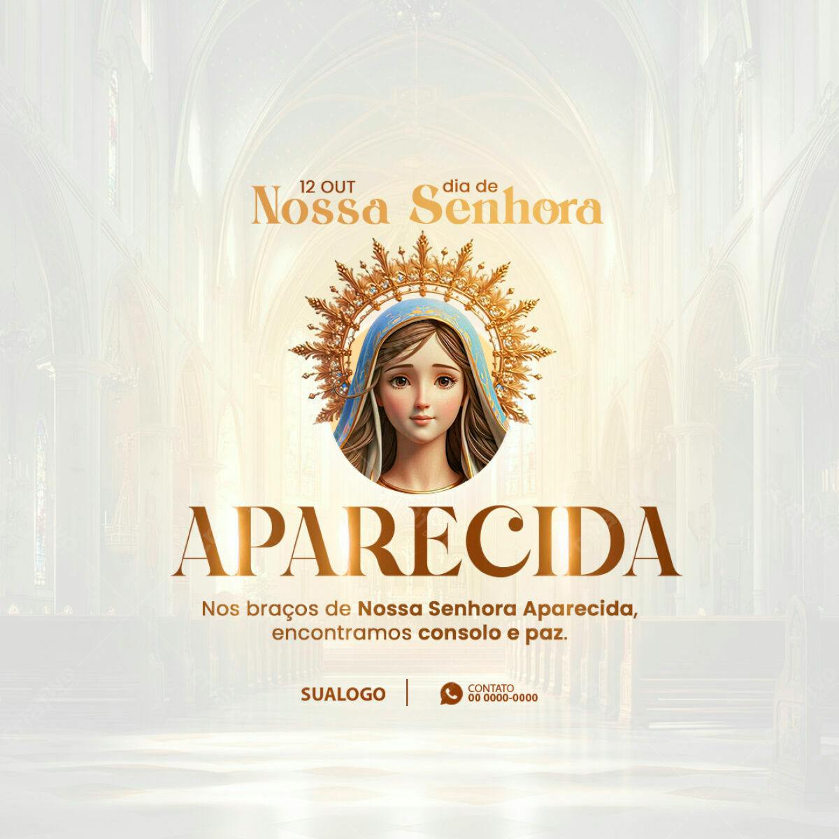 Flyer Dia de Nossa Senhora Aparecida PSD Editável