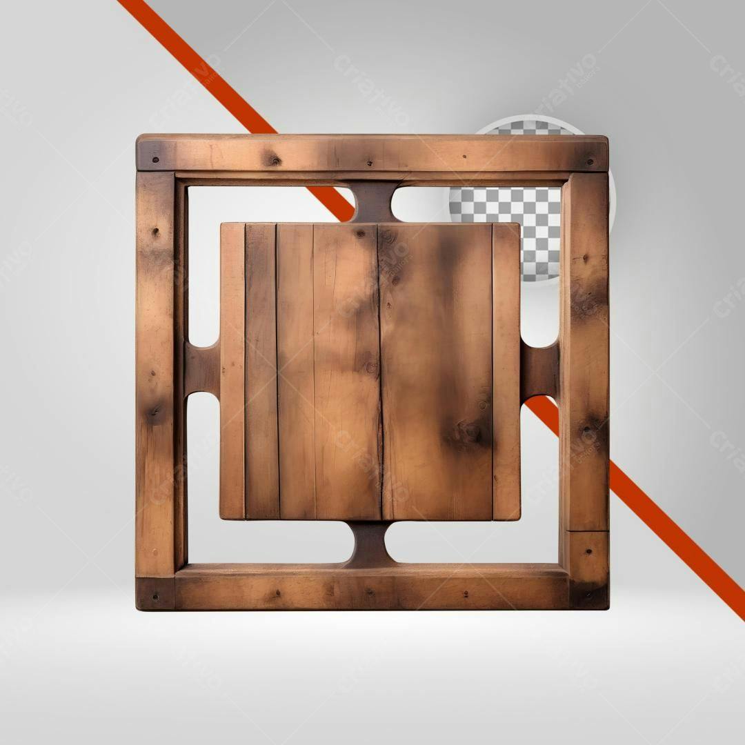 Moldura de madeira PNG com fundo transparente