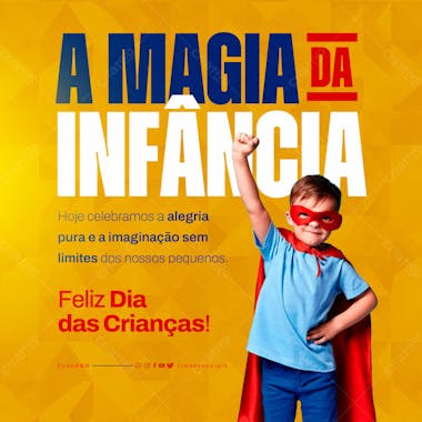 Social media dia das crianças a magia da infância