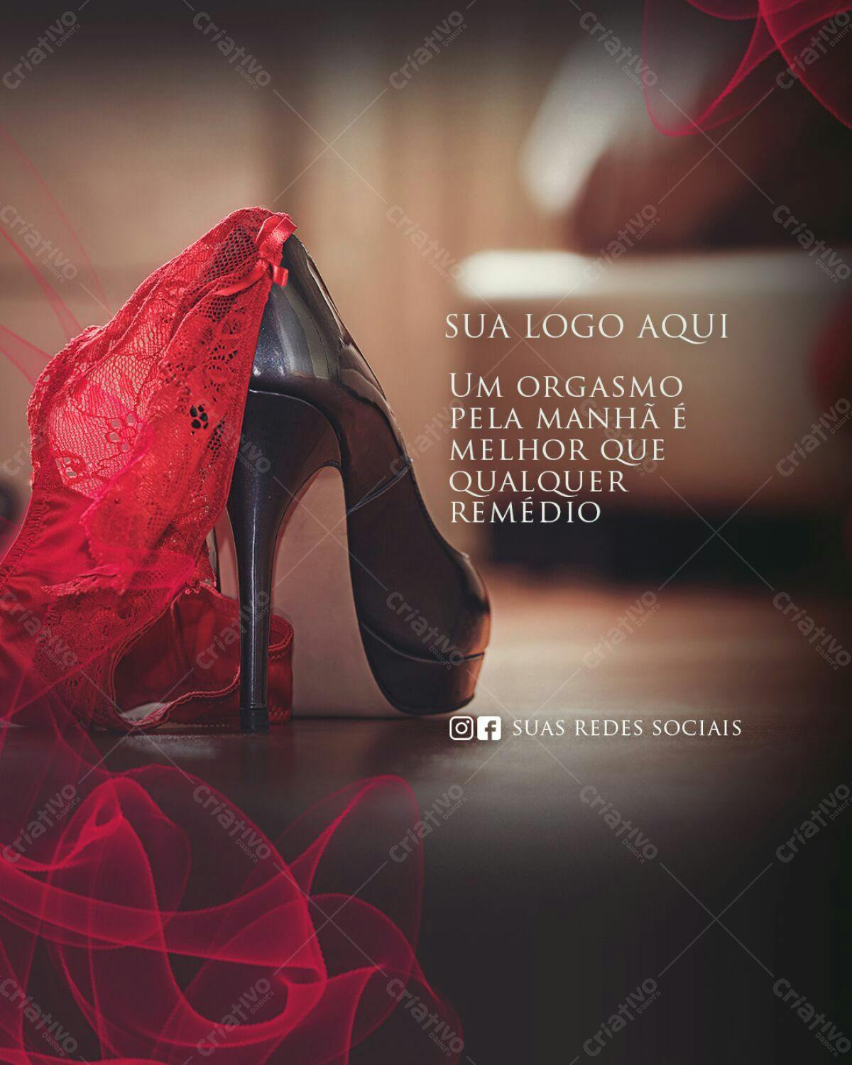 Flyer Sensual com Salto Alto e Lingerie PSD Editável