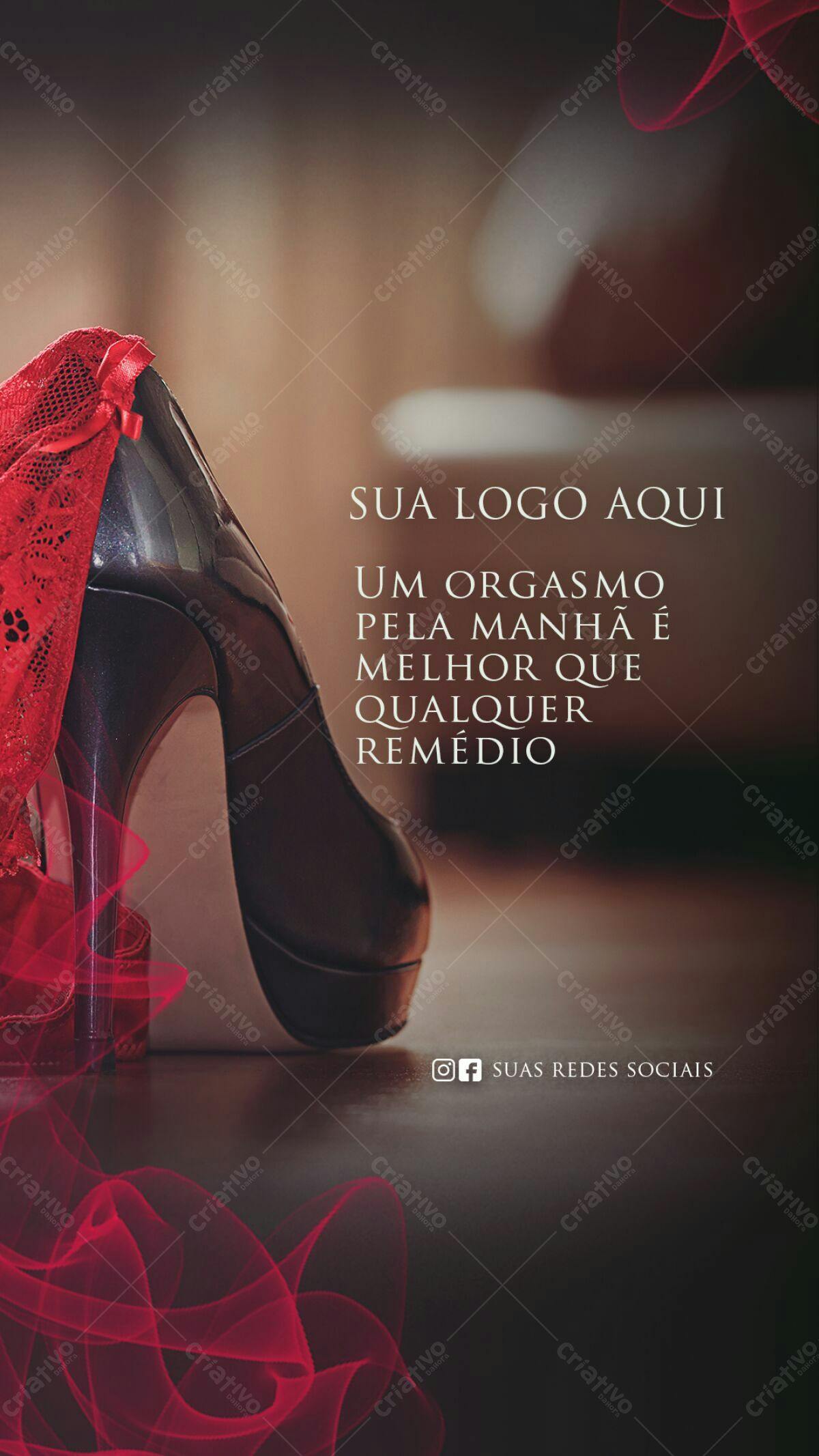 Flyer sensual com salto alto e lingerie PSD Editável
