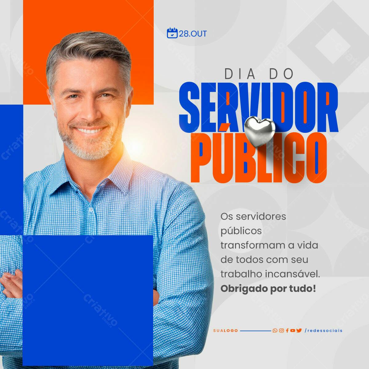 Flyer Dia do Servidor Público PSD Editável