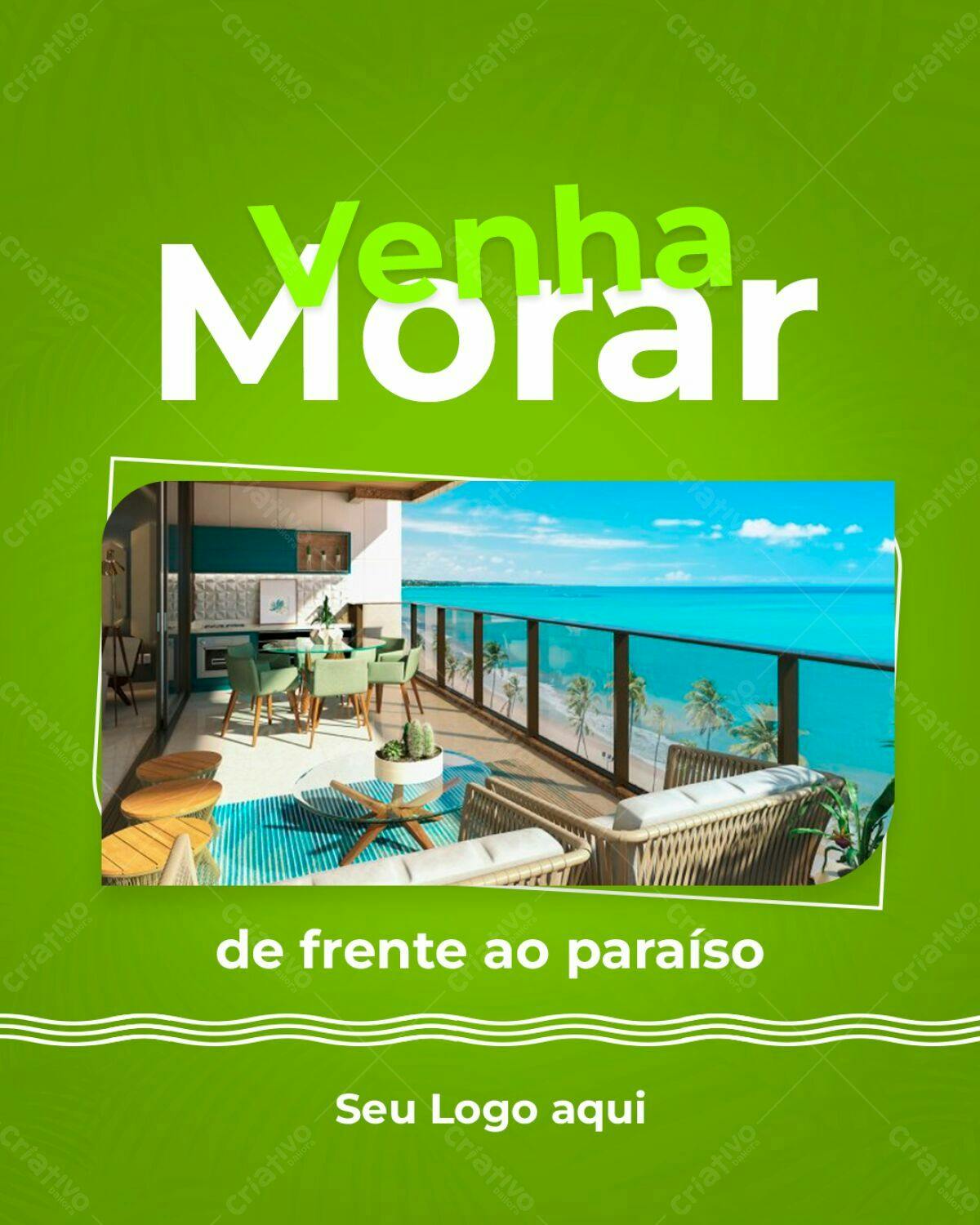 Postagem de Imóvel com Vista para o Mar PSD Editável