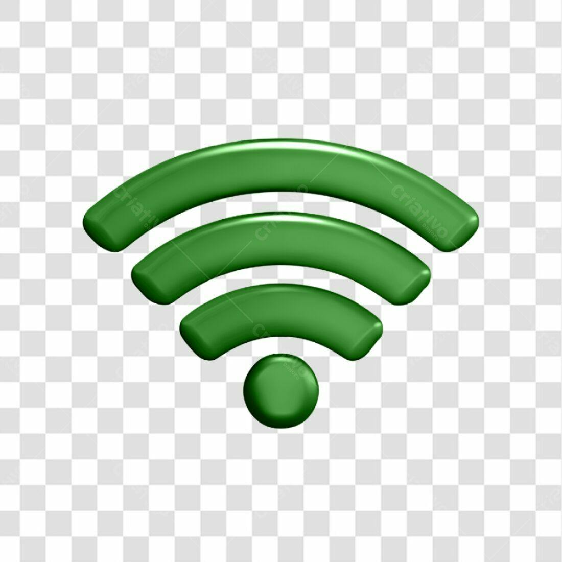 Ícone Wifi Verde PNG com fundo transparente