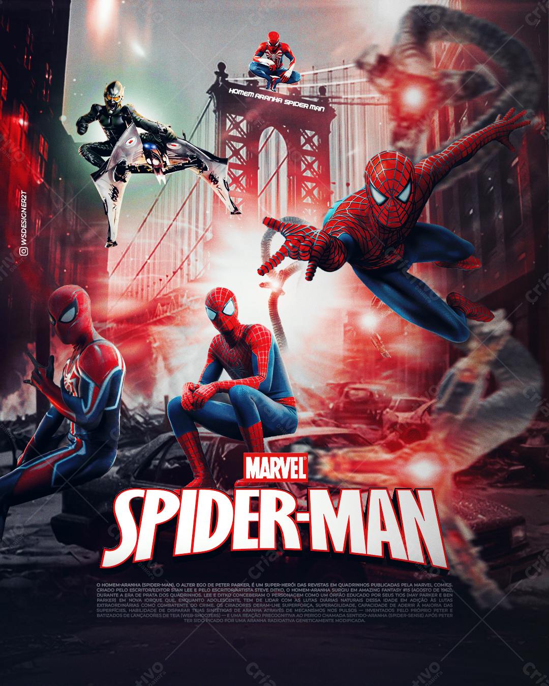 Poster Homem-Aranha Marvel PSD Editável