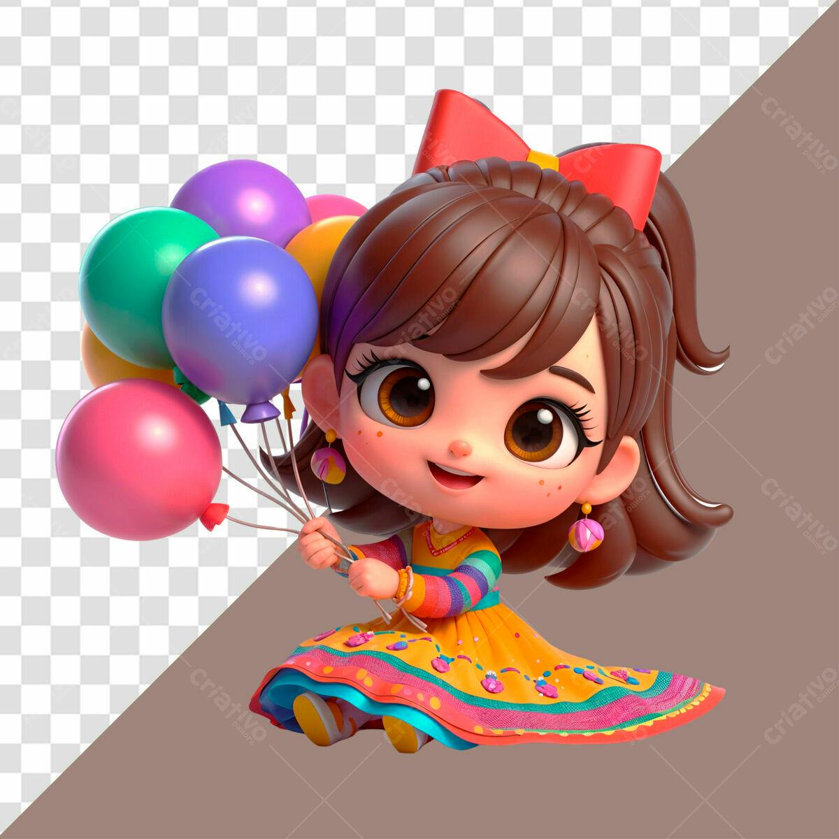 Personagem Infantil Festa PSD Editável