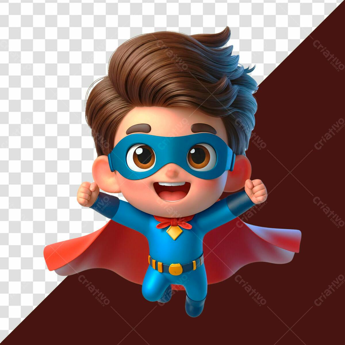PSD Super-herói Infantil para Design de Festa PSD Editável