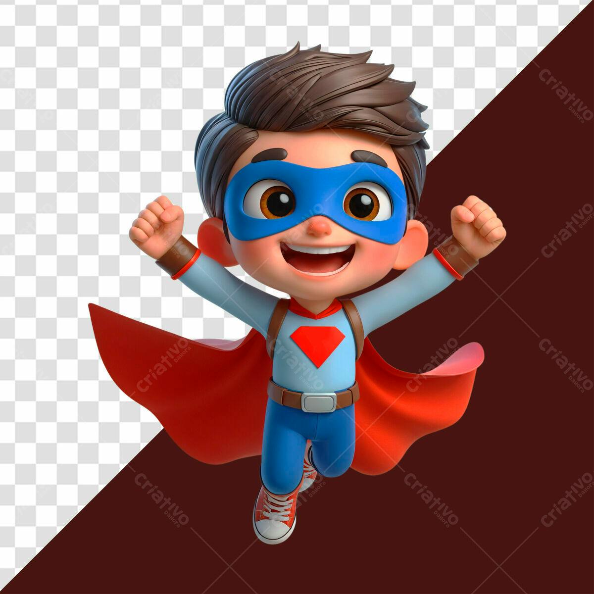 PSD Super-Herói Infantil para Festa de Aniversário Editável