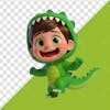 3d character, child dressed as dinosaur, children's day