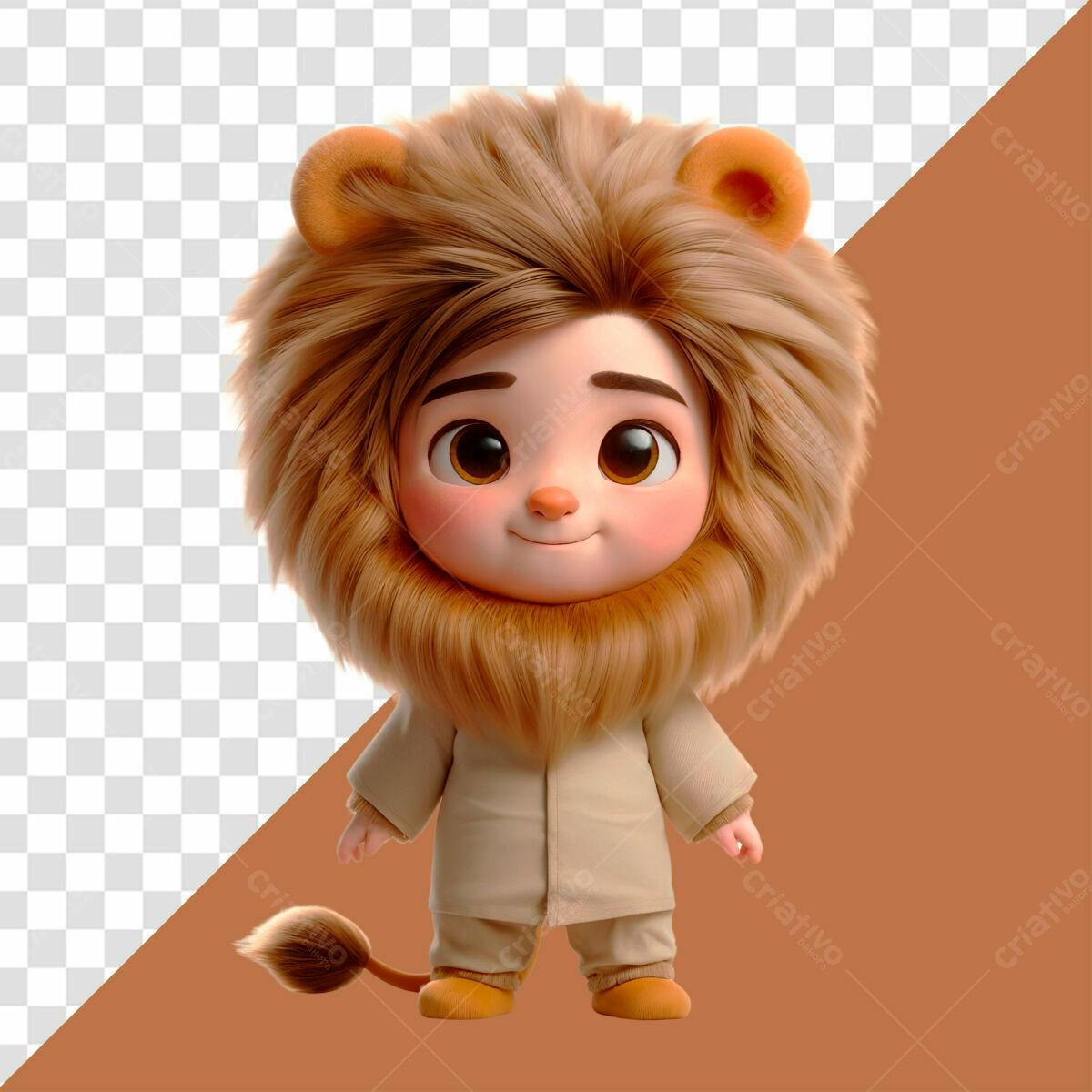 Personagem 3D Leãozinho PSD Editável