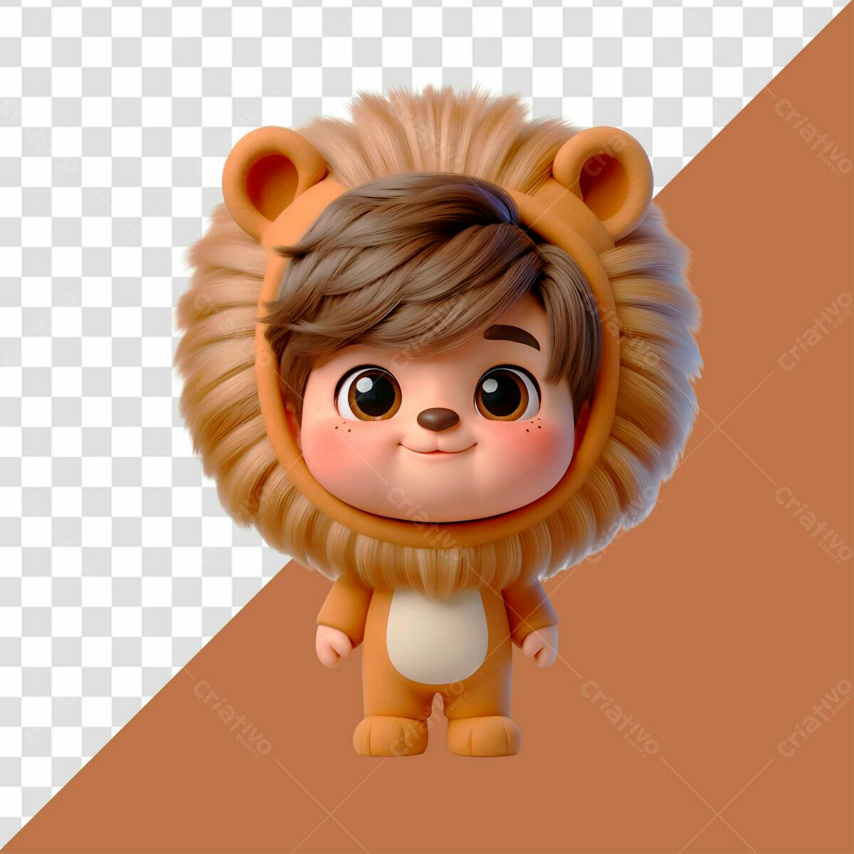 Personagem 3D Leãozinho PSD Editável