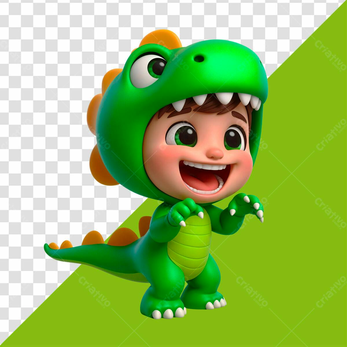 Personagem Dinossauro Infantil PSD Editável