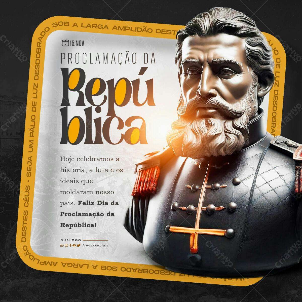 Flyer para o Dia da Proclamação da República PSD Editável