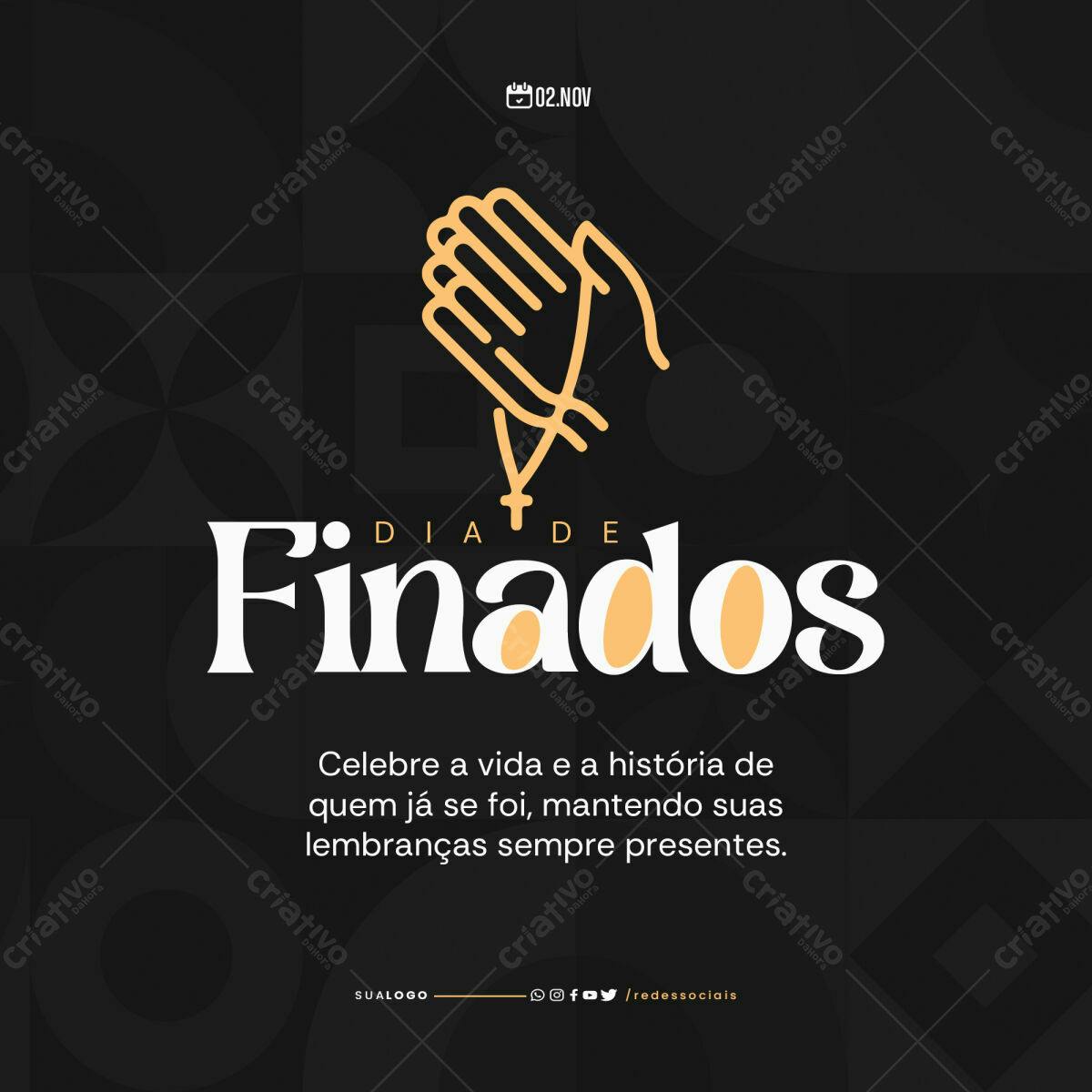 Post para Dia de Finados PSD Editável