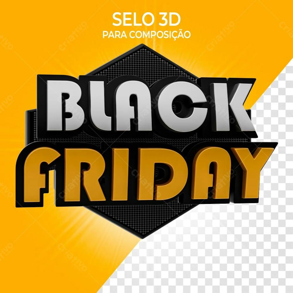 Selo 3D Black Friday Amarelo