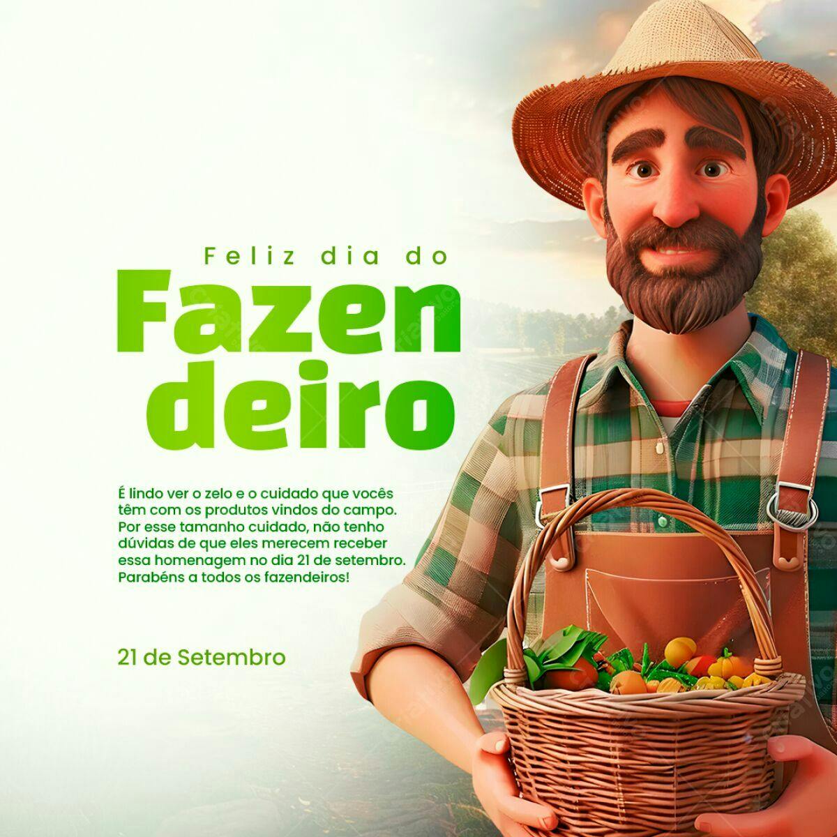 Postagem Dia do Fazendeiro PSD Editável