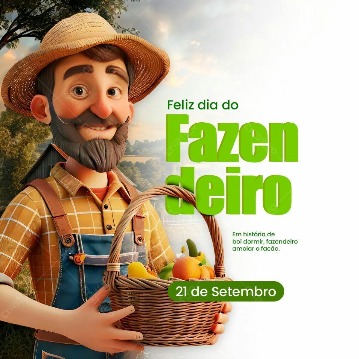 Postagem Dia do Fazendeiro PSD Editável