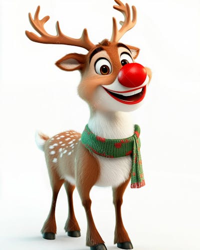 Imagem De Uma Rena De Natal Usando Um Cachecol Verde