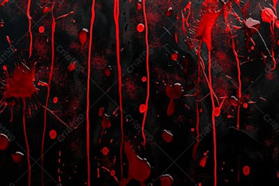 Respingos De Sangue Overlay Sobre Um Fundo Preto