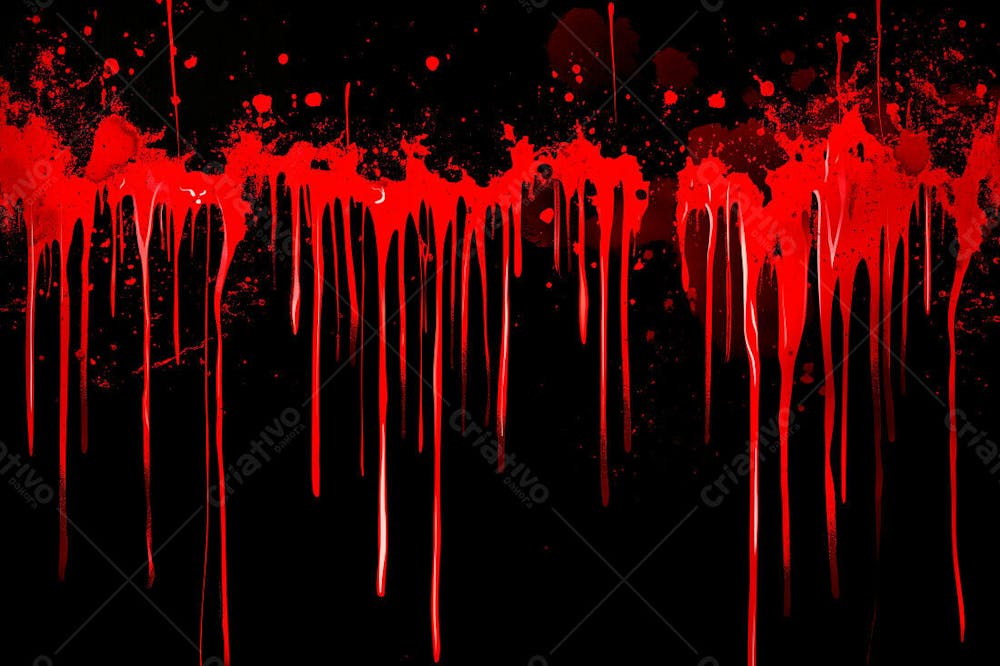 Respingos De Sangue Overlay Sobre Um Fundo Preto