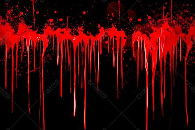 Respingos De Sangue Overlay Sobre Um Fundo Preto